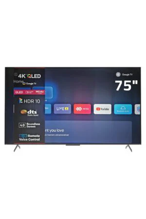 شاشة شارب 75 بوصة سمارت من جوجل - ريسيفر داخلي - UHD - 4k -QLED