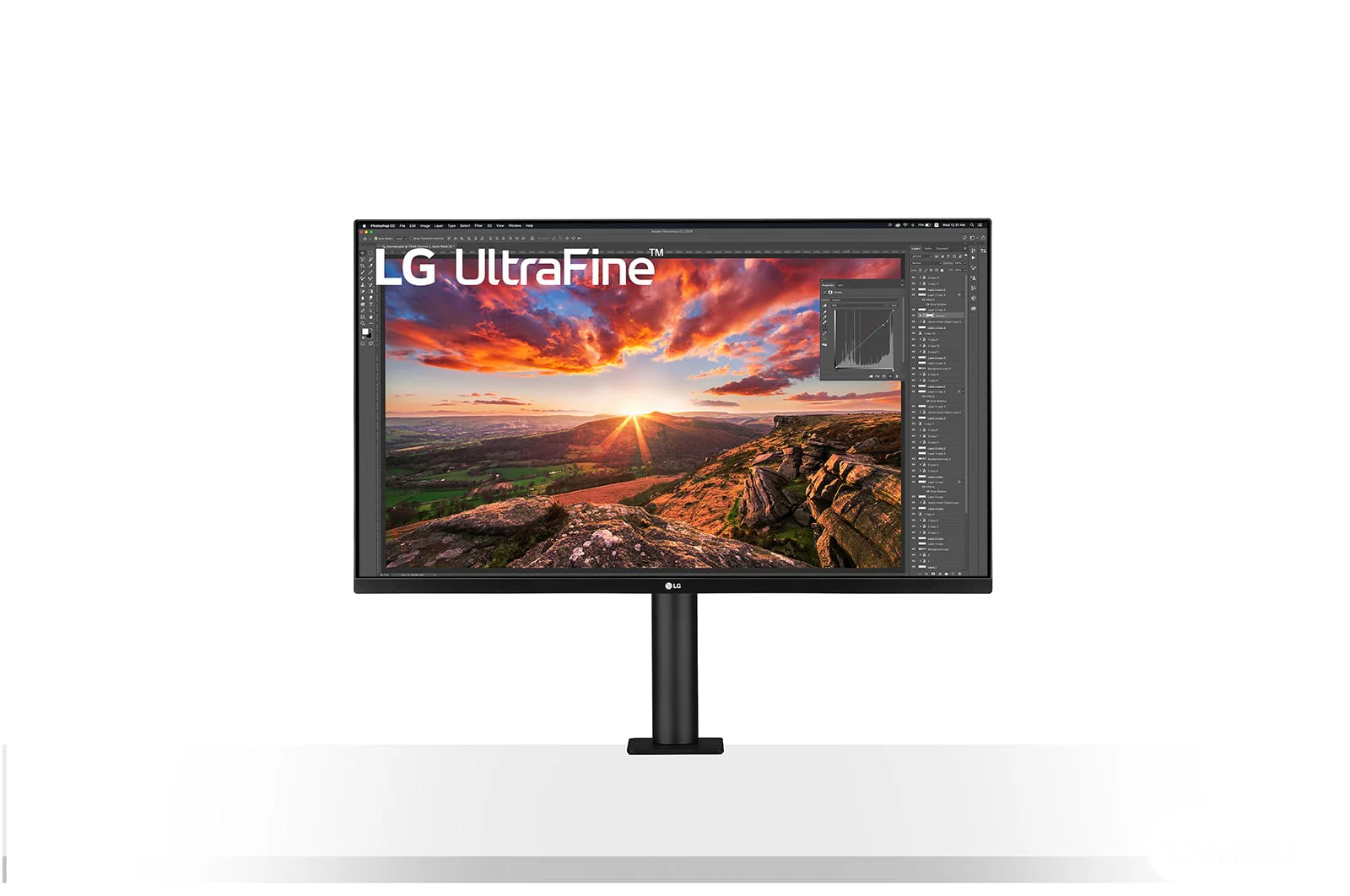 شاشة UltraFine حجم 32 بوصة بمنفذ USB C و تصميم مريح من ال جي