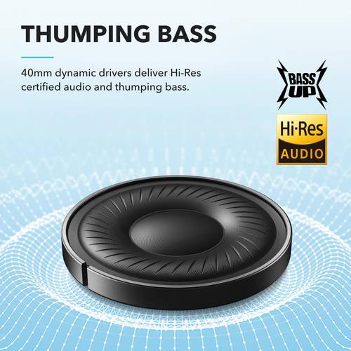 سماعات Soundcore Q20i - أزرق، صوت واضح وتصميم مريح من Anker - Image 2