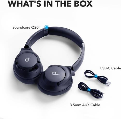 سماعات Soundcore Q20i - أزرق، صوت واضح وتصميم مريح من Anker - Image 3