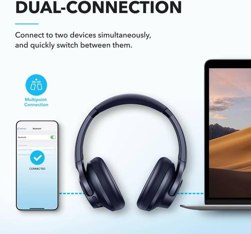 سماعات Soundcore Q20i - أزرق، صوت واضح وتصميم مريح من Anker - Image 5