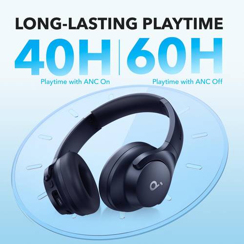 سماعات Soundcore Q20i - أزرق، صوت واضح وتصميم مريح من Anker - Image 7