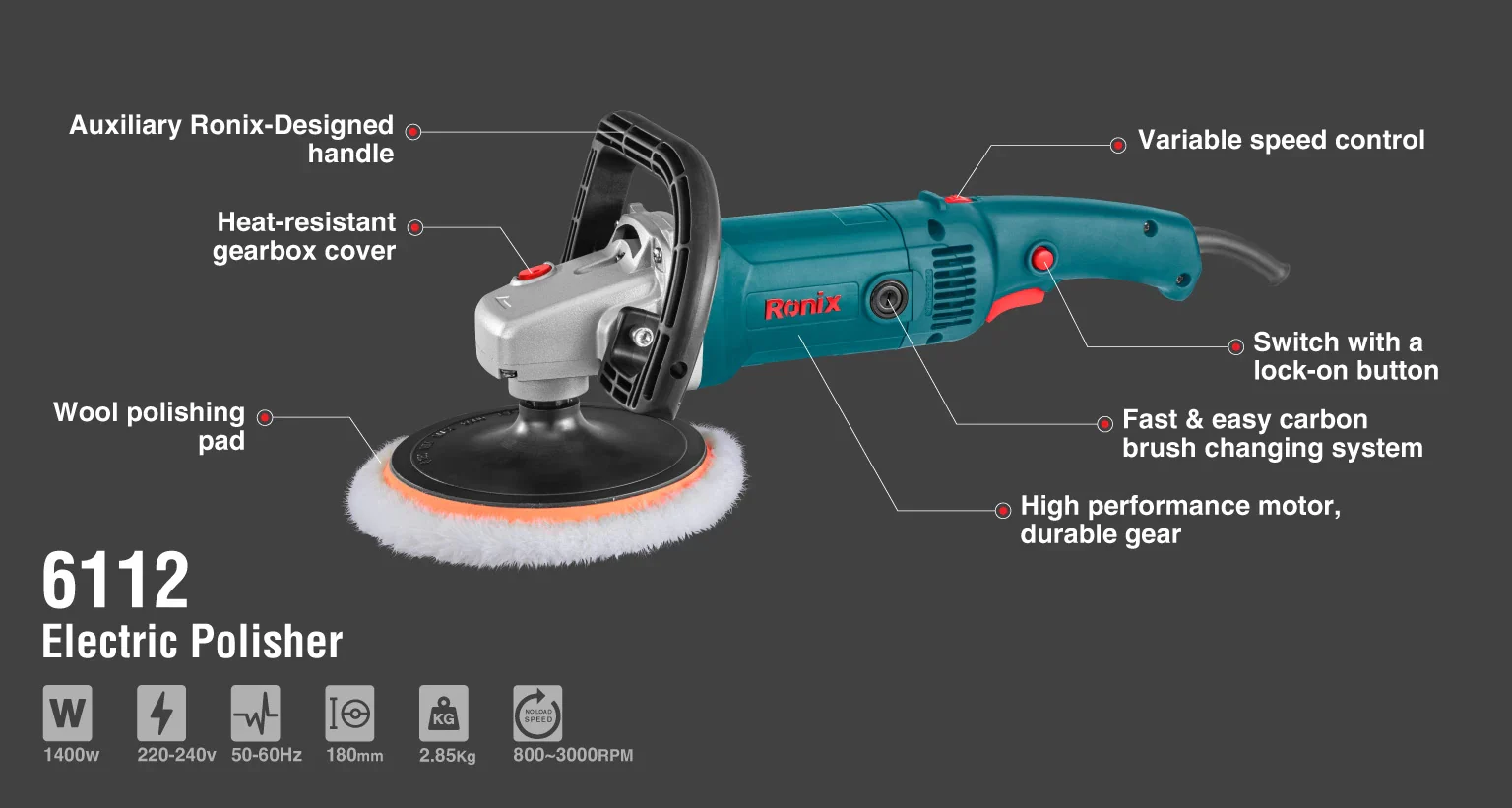 صاروخ بولش سرعات 1200واط من RONIX - Image 9