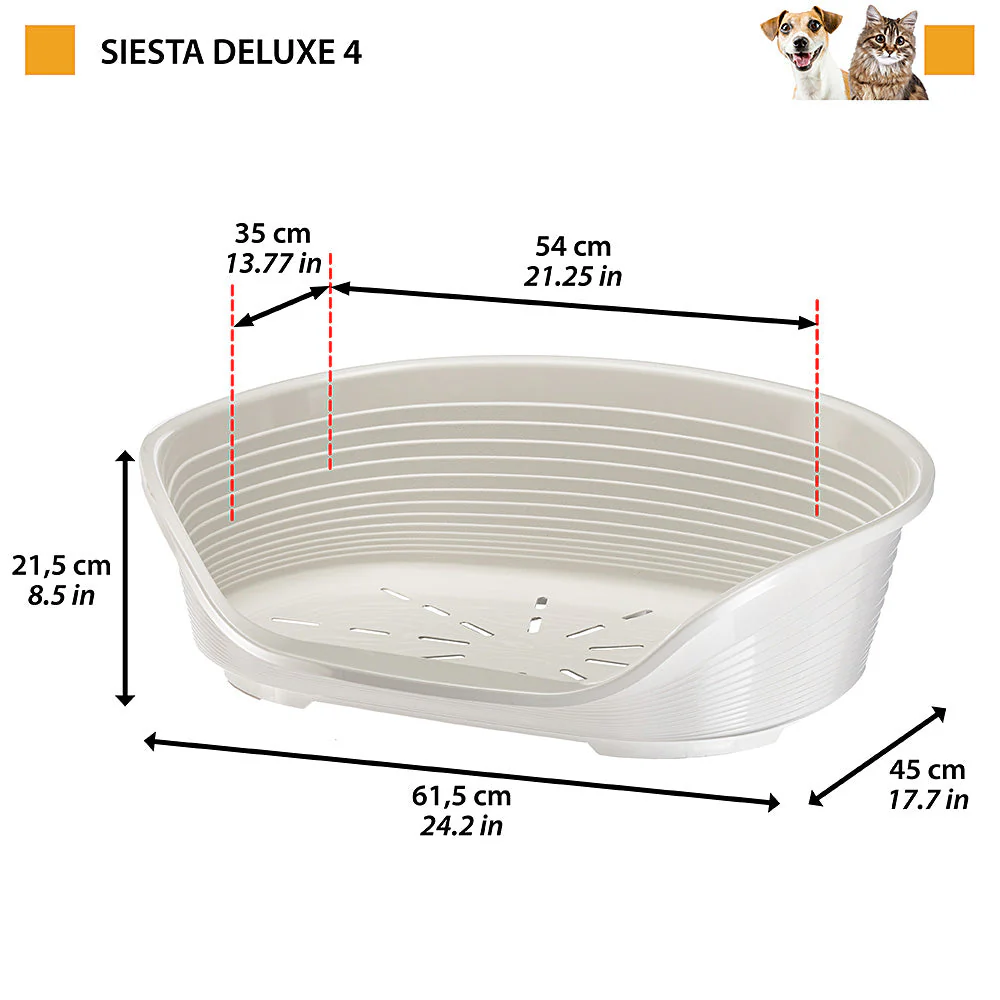 سرير بلاستيكي أبيض مقاس 6 للكلاب من Ferplast - Image 32