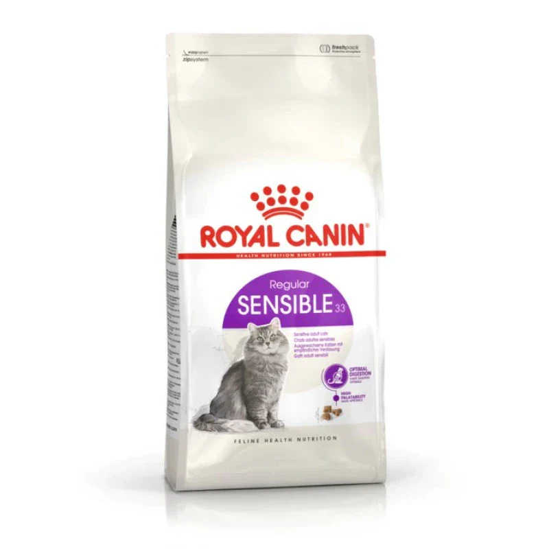 طعام جاف للقطط الحساسة (Sensible) لصحة الهضم والبول، 4 كجم من Royal Canin