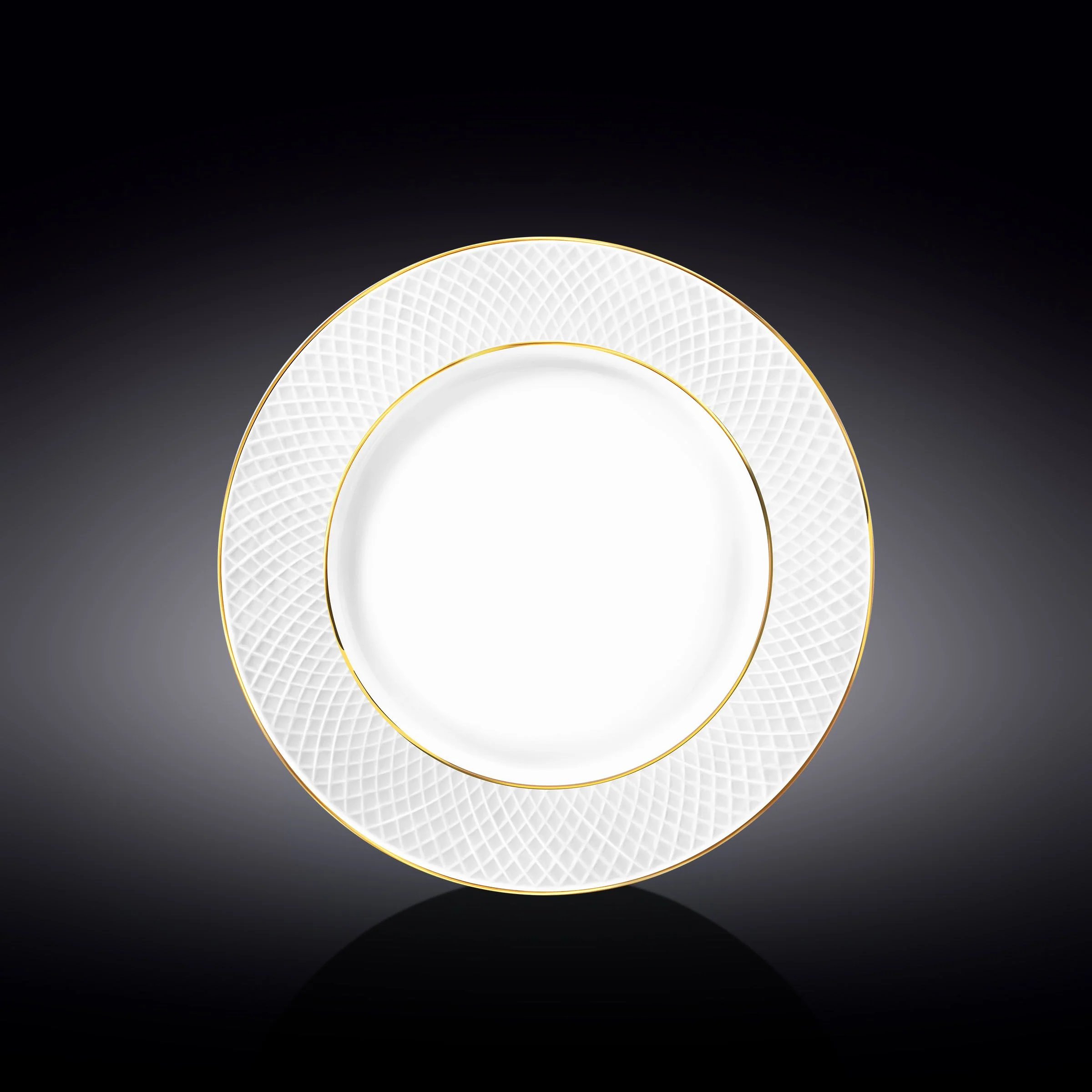 طبق من Wilmax Diamond - أبيض وذهبي - Image 3
