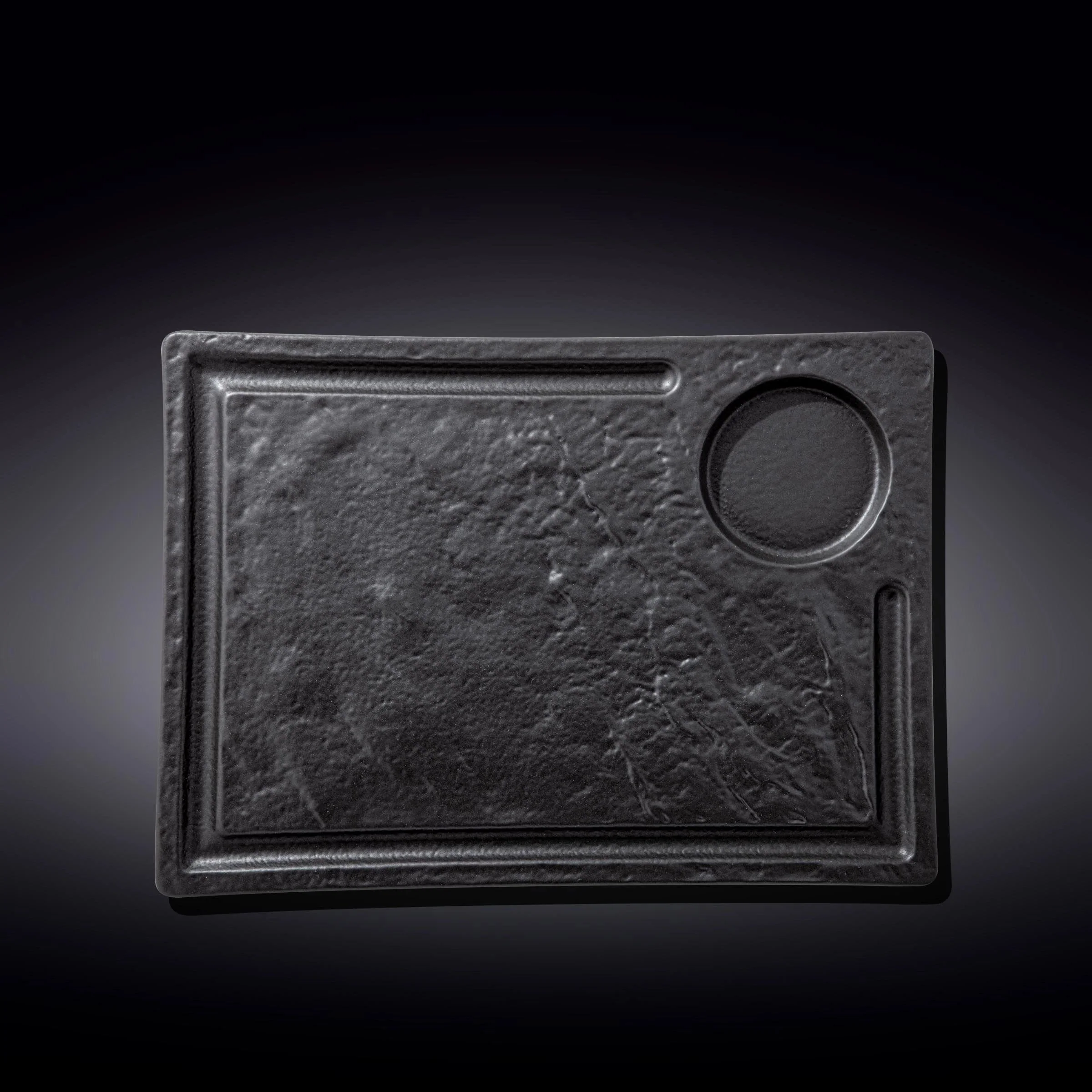 طبق تقديم مستطيل 32*23 سم من Wilmax SlateStone - اسود