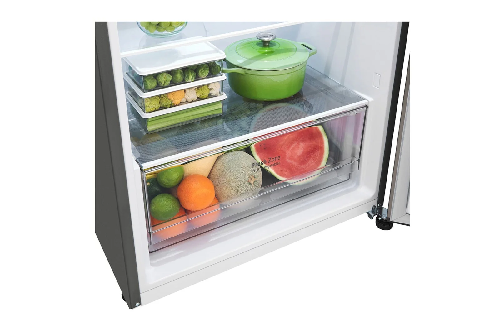 ثلاجة فريزر علوي ، 423 لتر سعة اجمالية ،ضاغط انفيرتر ™Smart Inverter ، لون فضي من ال جي - Image 3