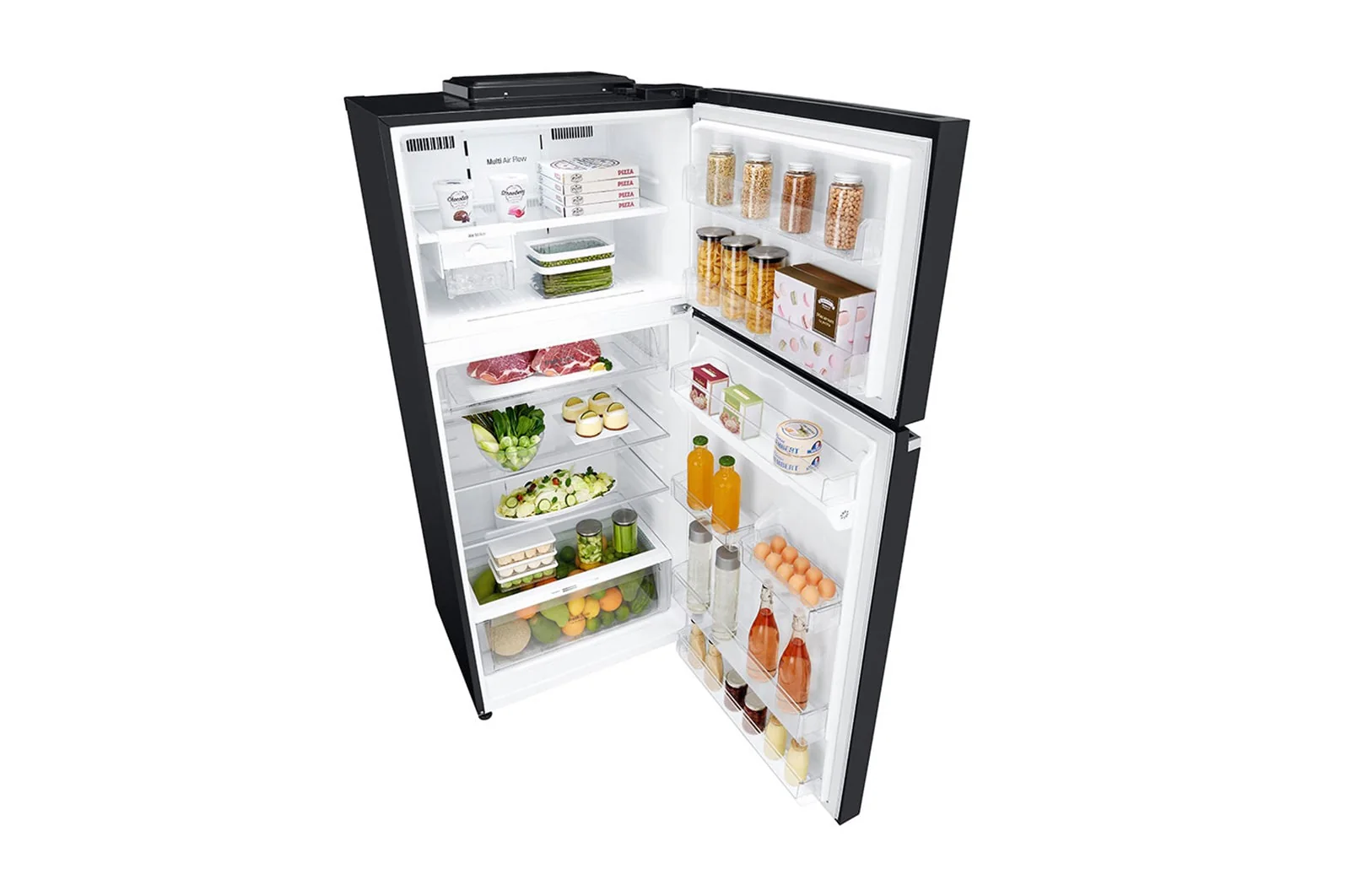 ثلاجة فريزر علوي ، 547 لتر سعة اجمالية ، بتصميم زجاجي أسود، بخاصية تبريد الباب ™+Hygiene Fresh، لون أسود من ال جي - Image 15