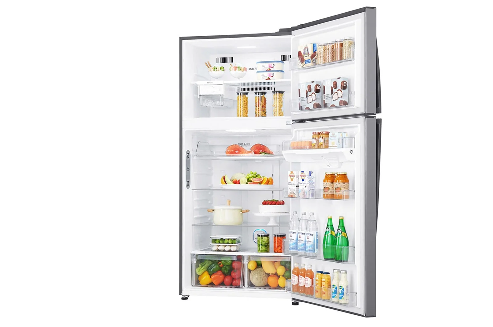 ثلاجة فريزر علوي 630 لتر سعة اجمالية ، ضاغط طولي، عاكس وتبريد عبر الباب وتقنية ™+Hygiene Fresh لون فضي من ال جي - Image 11