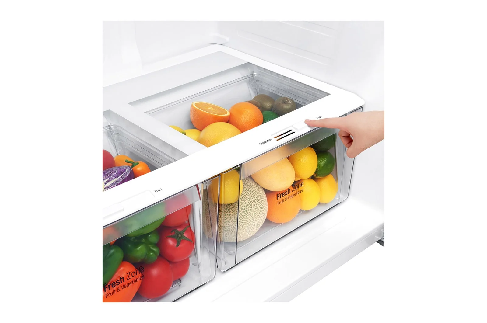 ثلاجة فريزر علوي 630 لتر سعة اجمالية ، ضاغط طولي، عاكس وتبريد عبر الباب وتقنية ™+Hygiene Fresh لون فضي من ال جي - Image 7