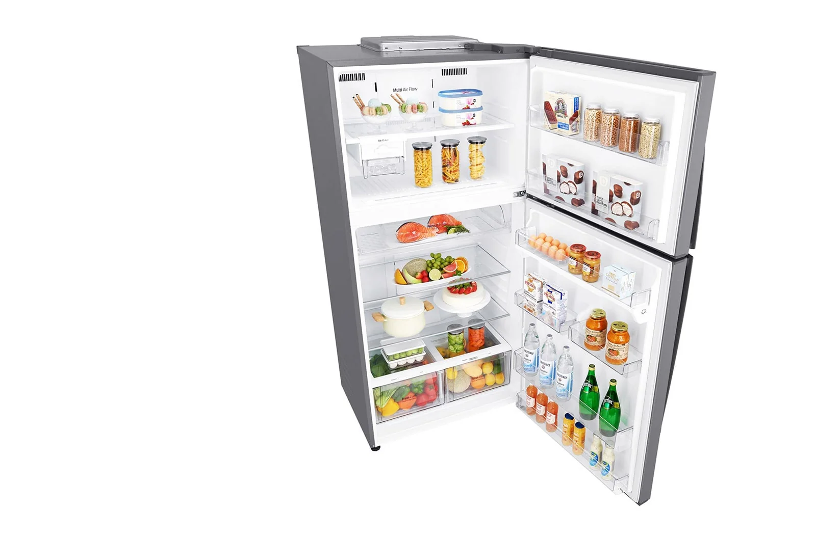 ثلاجة فريزر علوي 630 لتر سعة اجمالية ، ضاغط طولي، عاكس وتبريد عبر الباب وتقنية ™+Hygiene Fresh لون فضي من ال جي - Image 9
