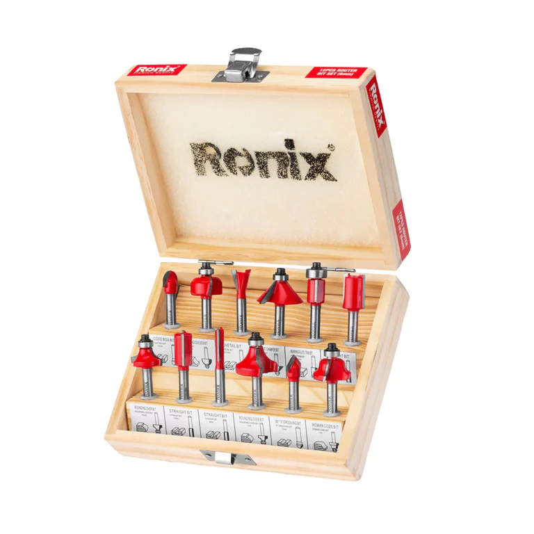 طقم ضربات راوتر 12 قطعه 6ملم من RONIX