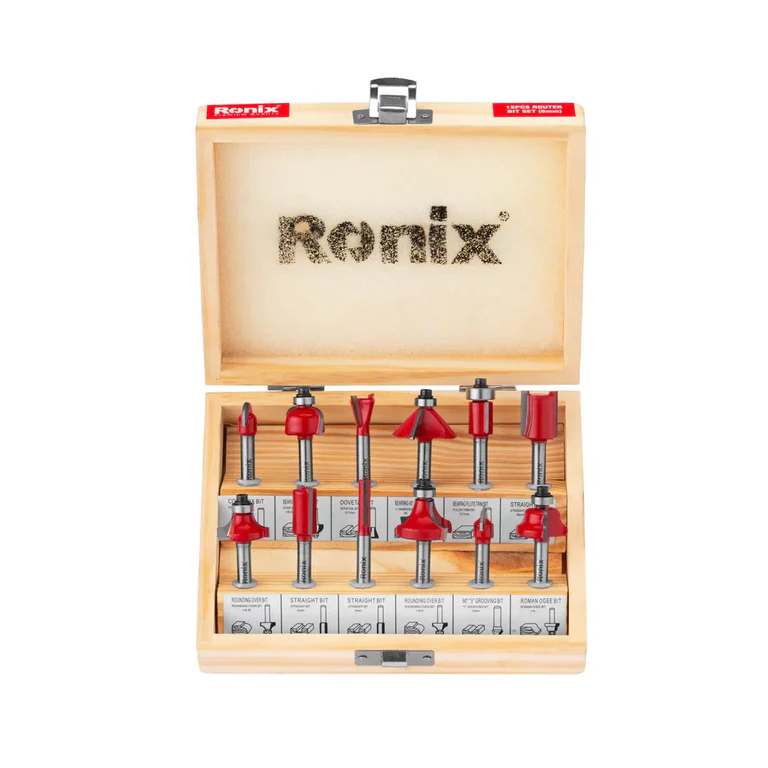 طقم ضربات راوتر 12 قطعه 6ملم من RONIX - Image 7