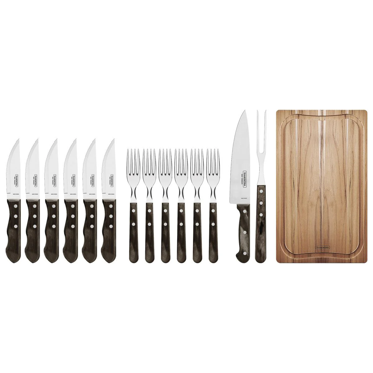 طقم أدوات باربكيو 15 قطعة من Tramontina Churrasco Polywood - Image 5