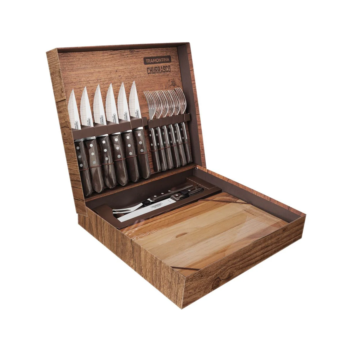 طقم أدوات باربكيو 15 قطعة من Tramontina Churrasco Polywood - Image 6