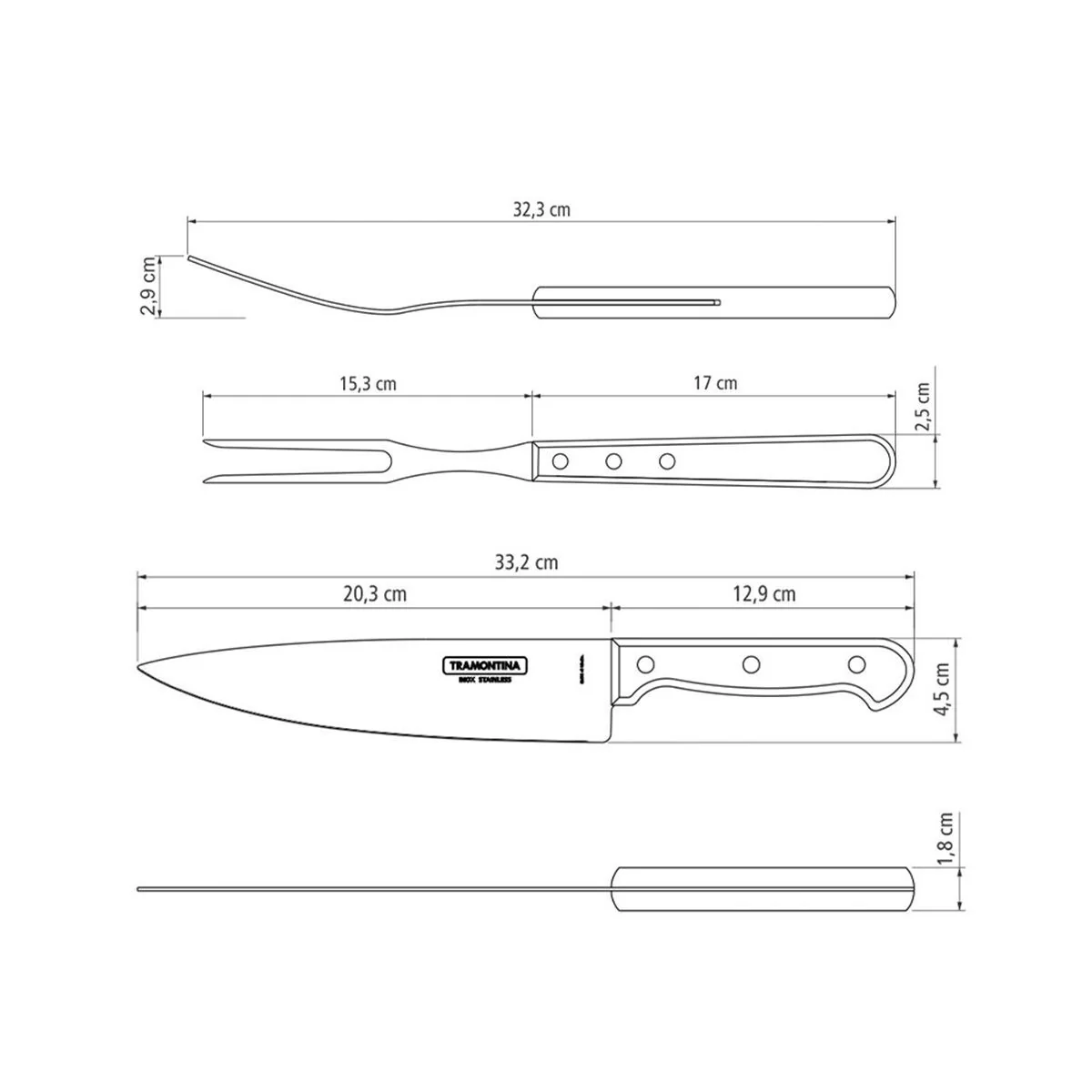طقم أدوات باربكيو 15 قطعة من Tramontina Churrasco Polywood - Image 9