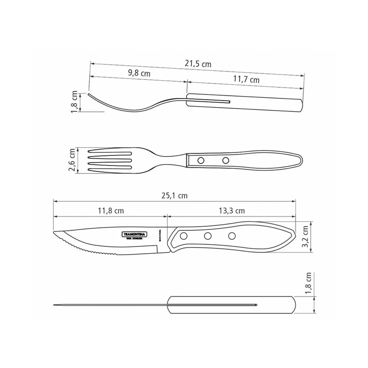 طقم أدوات باربكيو 17 قطعة من Tramontina Churrasco Polywood - Image 4