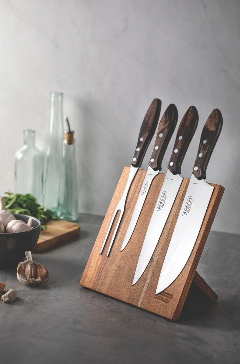 طقم أدوات باربكيو 5 قطع من Tramontina Churrasco Polywood