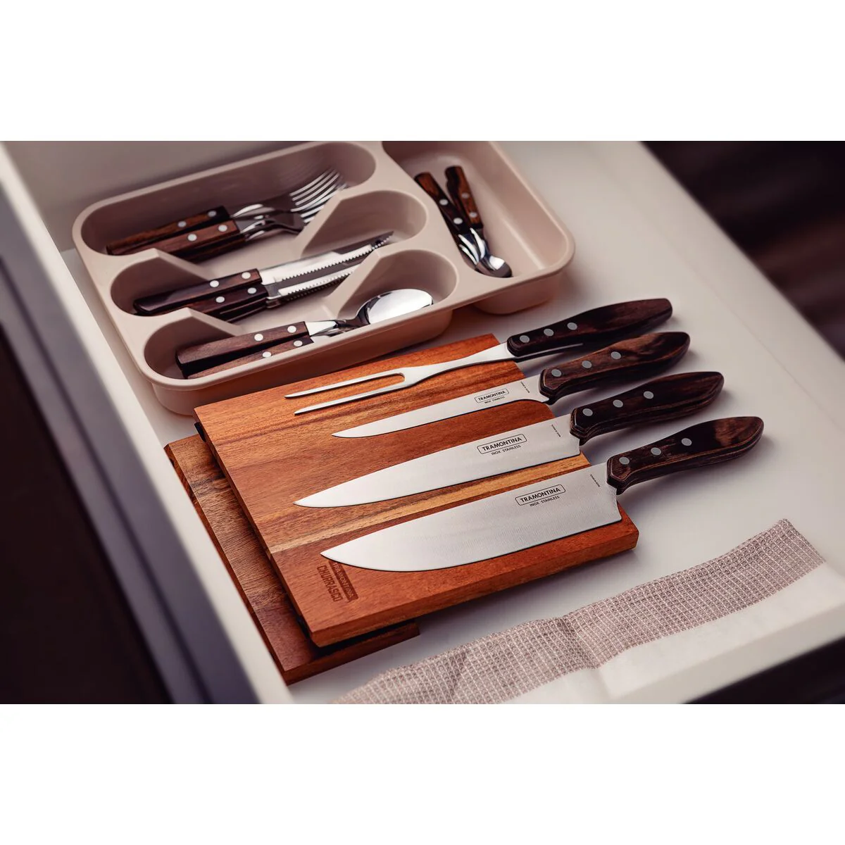 طقم أدوات باربكيو 5 قطع من Tramontina Churrasco Polywood - Image 4