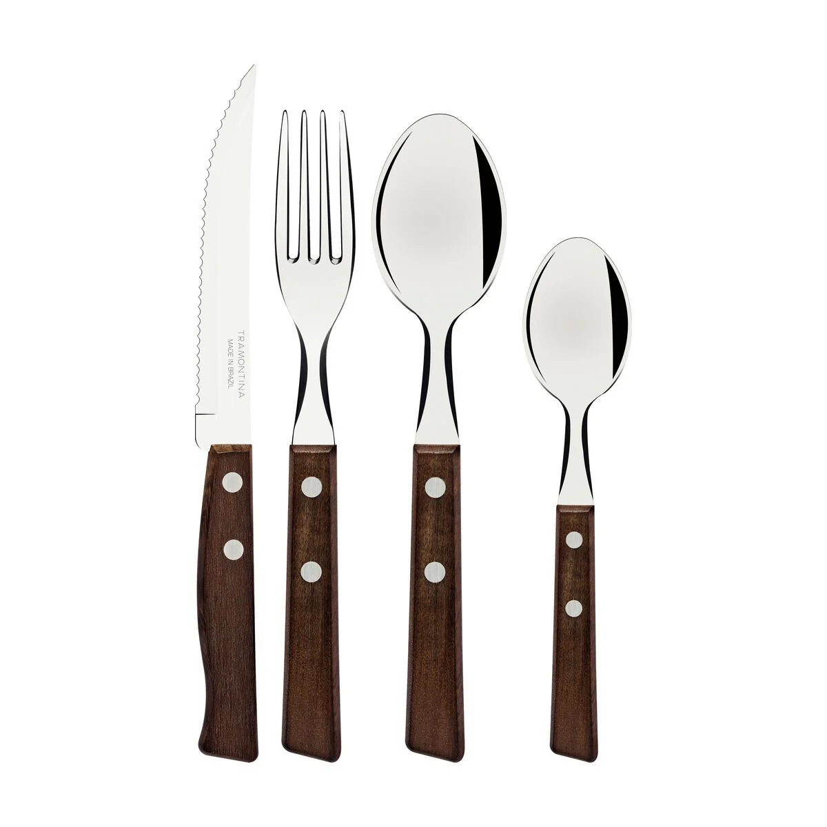 طقم أدوات مائدة 24 قطعة من Tramontina Traditional Wood - Image 3