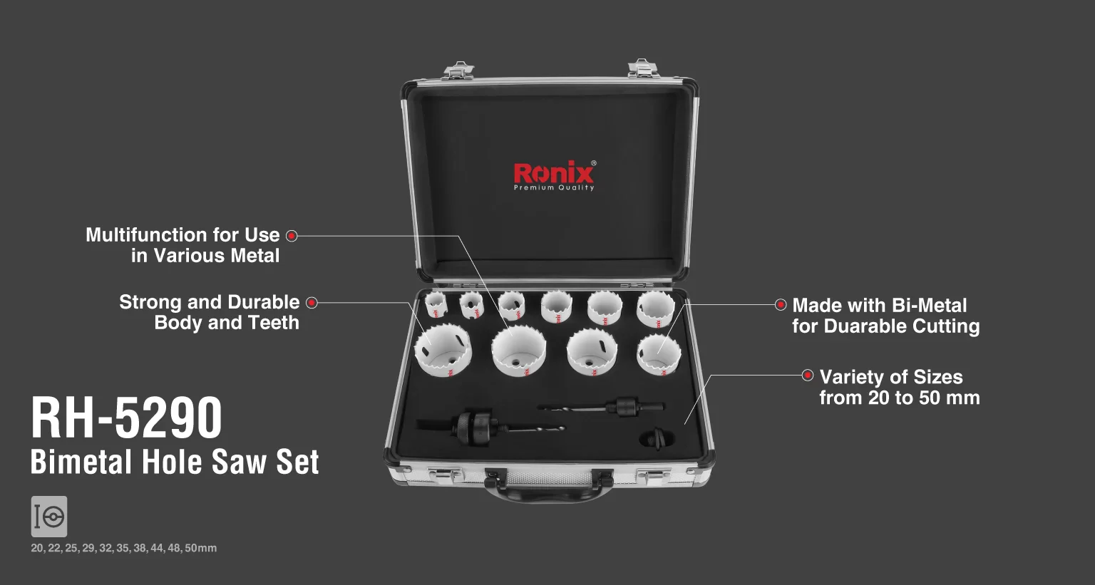 طقم هول سو 12قطعة من RONIX - Image 2